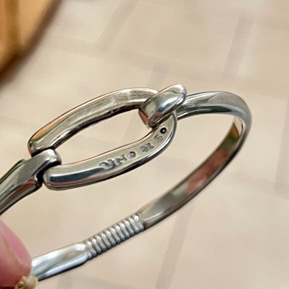 NWT Uno de 50 Statement Bracelet Silver Plated Hook closure Tied Cuff Bangle S - Picture 7 of 9